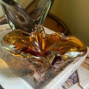 Vintage MCM blown glass ashtray